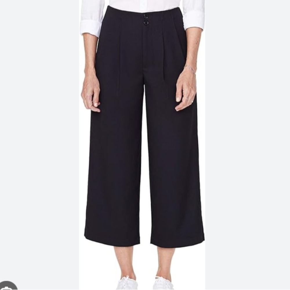 NYDJ Wide Leg Crop Pleated Trouser